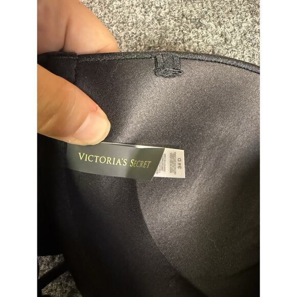 Rare Victoria Secret Bikini Set Black Lace Up Top & cheeky Bottoms Swimwear M - Picture 7 of 8